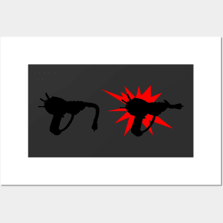 Zombie Pack-a-Punched Ray Gun on Black Posters and Art